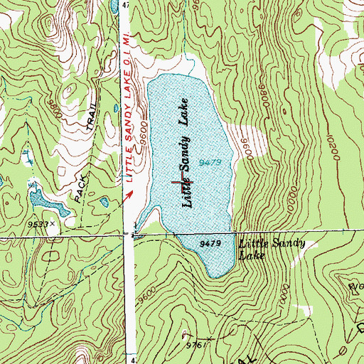Topographic Map of Little Sandy Lake, WY
