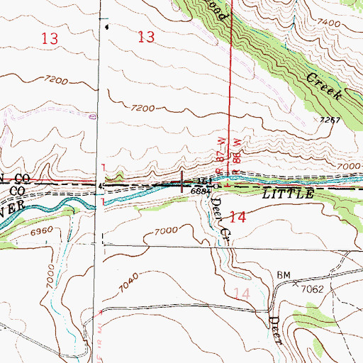 Topographic Map of Little Snake River, WY