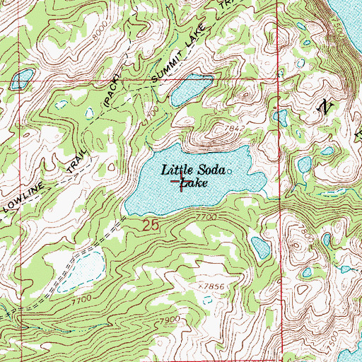 Topographic Map of Little Soda Lake, WY