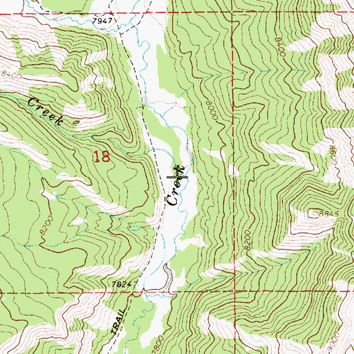 Topographic Map of Little Sohare Creek, WY