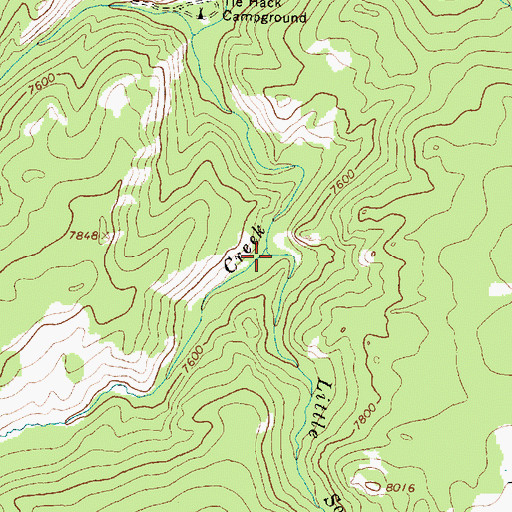 Topographic Map of Little Sourdough Creek, WY