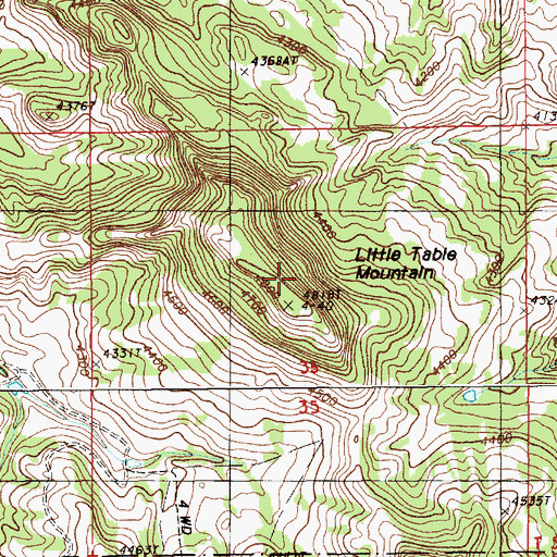Topographic Map of Little Table Mountain, WY