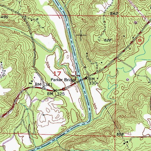 Topographic Map of Mill Creek, AL