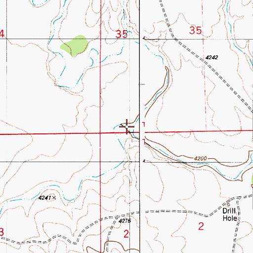 Topographic Map of Little Thunder Creek, WY