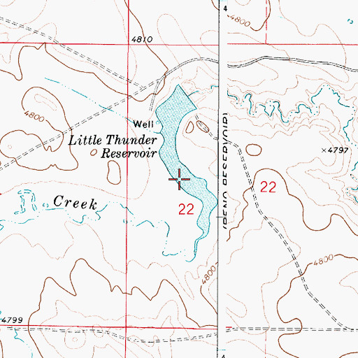 Topographic Map of Little Thunder Reservoir, WY