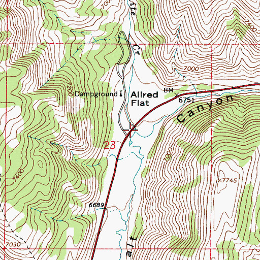 Topographic Map of Little White Creek, WY