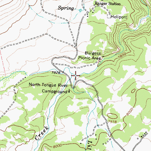 Topographic Map of Little Willow Creek, WY