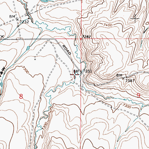 Topographic Map of Little Yellow Creek, WY