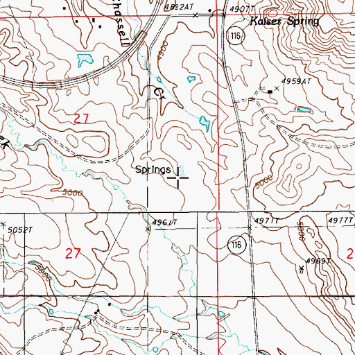 Topographic Map of Loafman Springs, WY