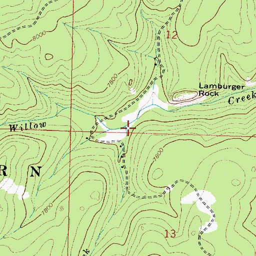 Topographic Map of Loch Creek, WY