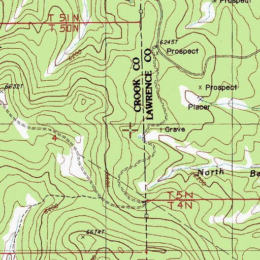 Topographic Map of Lone Grave Spring, WY