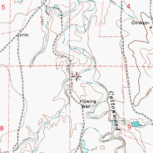 Topographic Map of Lone Tree Creek, WY