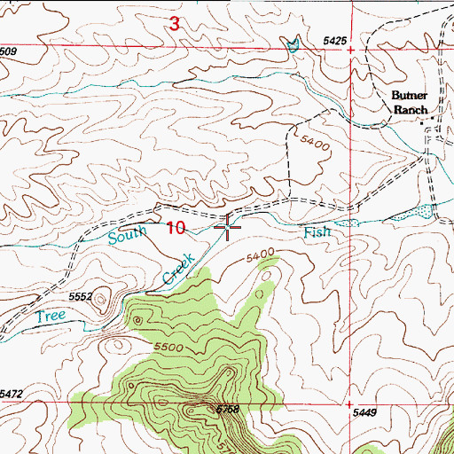 Topographic Map of Lone Tree Creek, WY