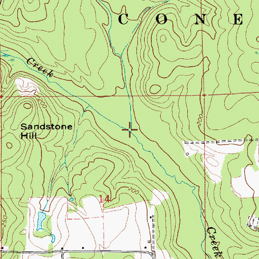 Topographic Map of Miller Creek, AL