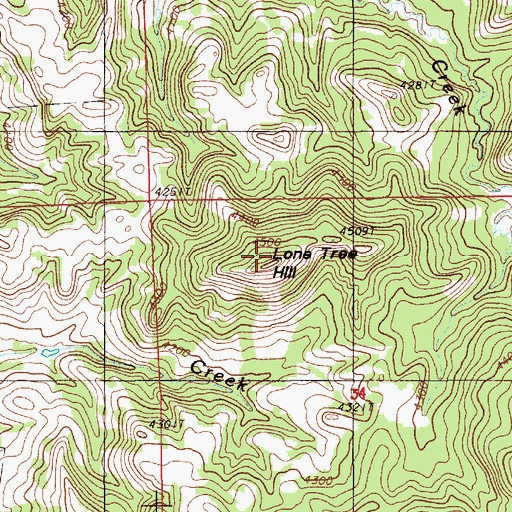 Topographic Map of Lone Tree Hill, WY