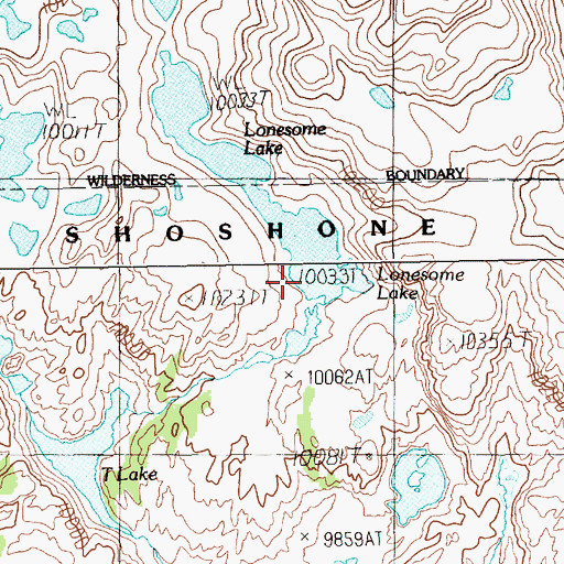 Topographic Map of Lonesome Lake, WY
