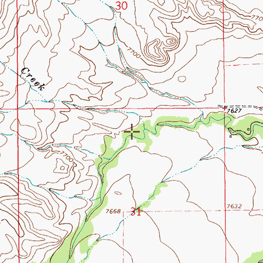 Topographic Map of Lonetree Creek, WY