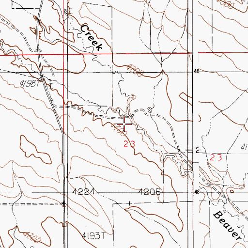 Topographic Map of Lonetree Creek, WY
