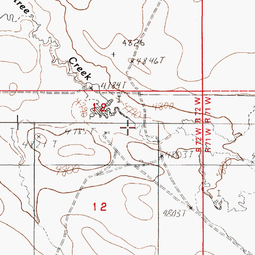 Topographic Map of Lonetree Creek, WY