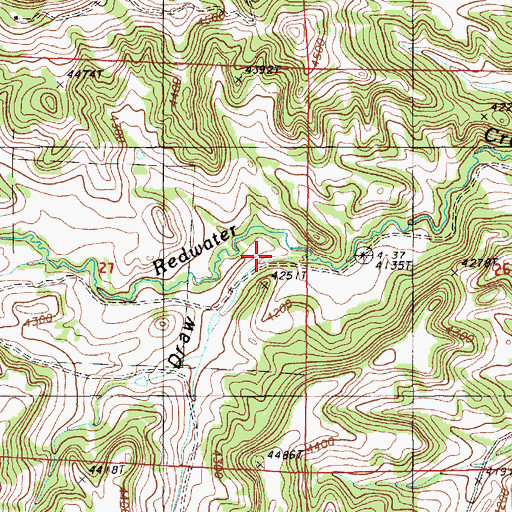 Topographic Map of Long Draw, WY