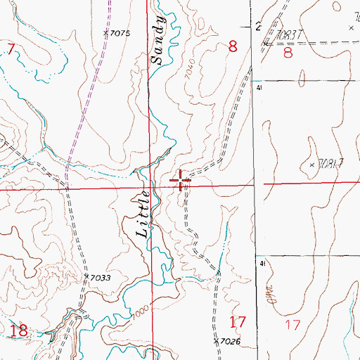 Topographic Map of Long Draw, WY