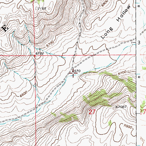 Topographic Map of Long Hollow, WY