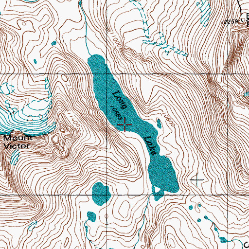 Topographic Map of Long Lake, WY