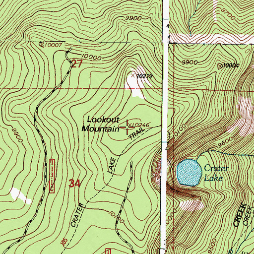 Topographic Map of Lookout Mountain, WY
