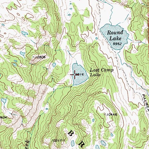 Topographic Map of Lost Camp Lake, WY