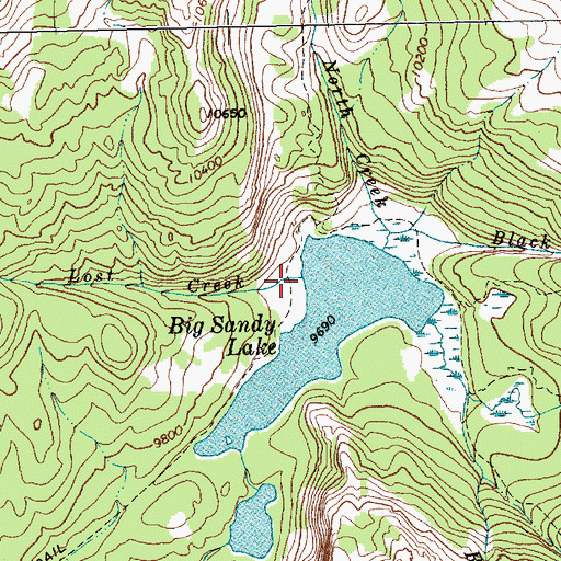 Topographic Map of Lost Creek, WY