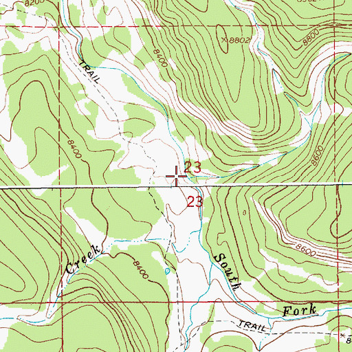 Topographic Map of Lost Creek, WY