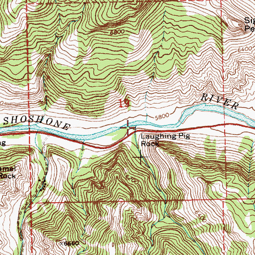 Topographic Map of Lost Creek, WY