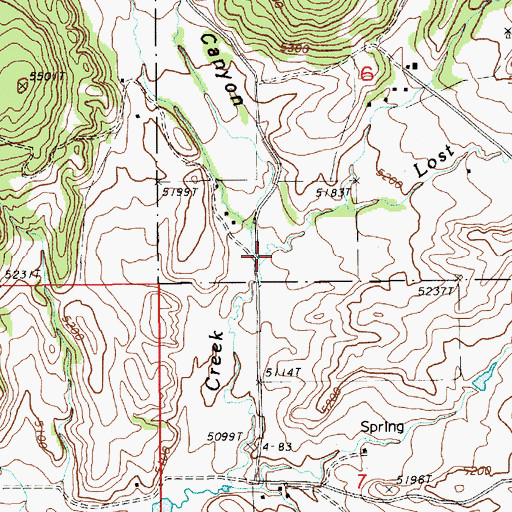 Topographic Map of Lost Houston Creek, WY