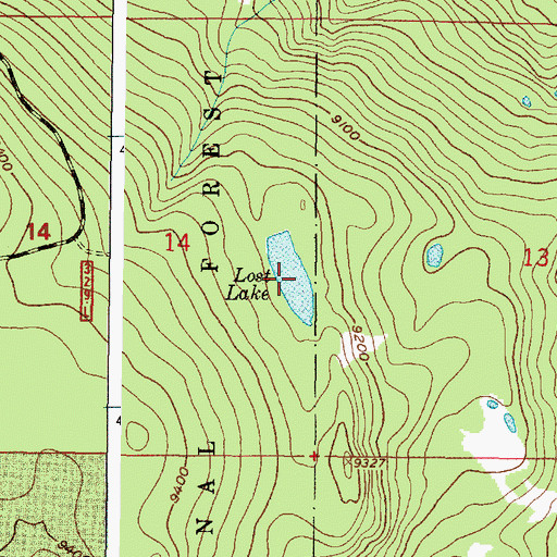 Topographic Map of Lost Lake, WY