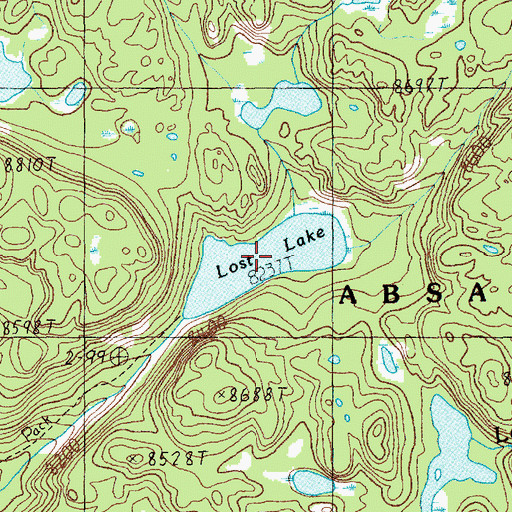 Topographic Map of Lost Lake, WY