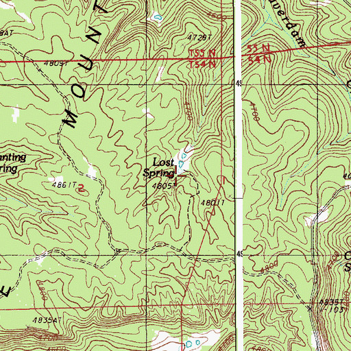Topographic Map of Lost Spring, WY
