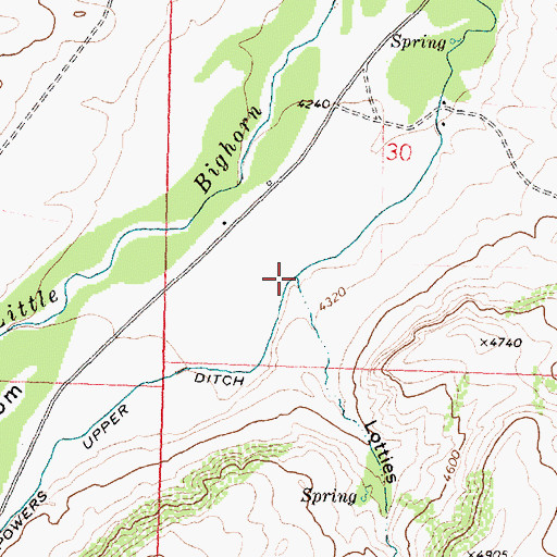 Topographic Map of Lotties Draw, MT