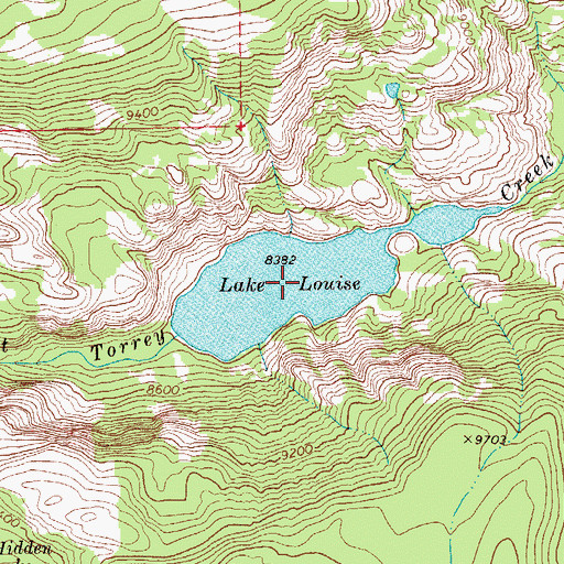 Topographic Map of Lake Louise, WY