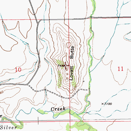 Topographic Map of Lovatt Butte, WY