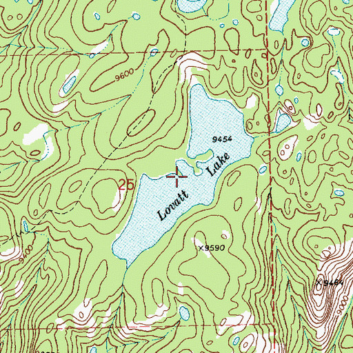 Topographic Map of Lovatt Lake, WY