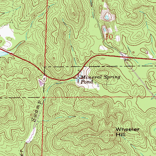 Topographic Map of Mineral Spring Pond, AL
