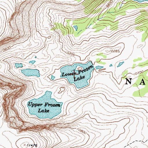 Topographic Map of Lower Frozen Lake, WY