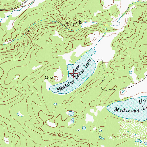 Topographic Map of Lower Medicine Lodge Lake, WY