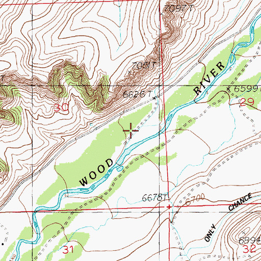 Topographic Map of Sunshine Basin Ditch, WY