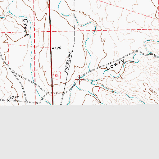 Topographic Map of Lowry Draw, WY