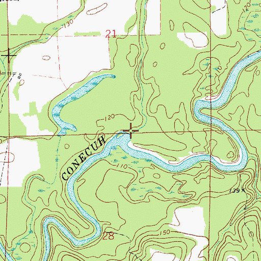 Topographic Map of Mobley Creek, AL