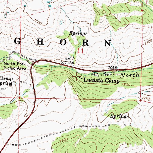 Topographic Map of Lucasta Camp, WY