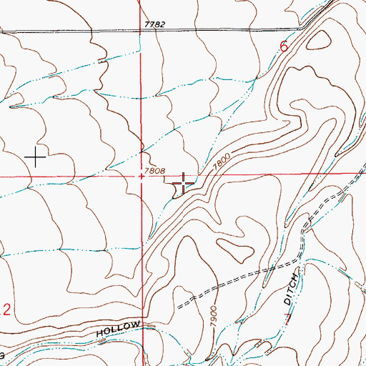Topographic Map of Luckey Ditch, WY