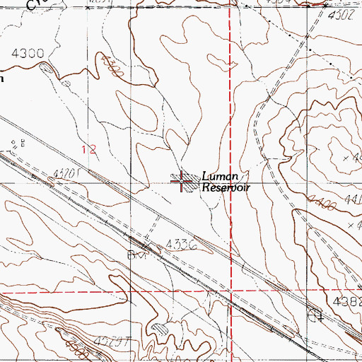 Topographic Map of Luman Reservoir, WY