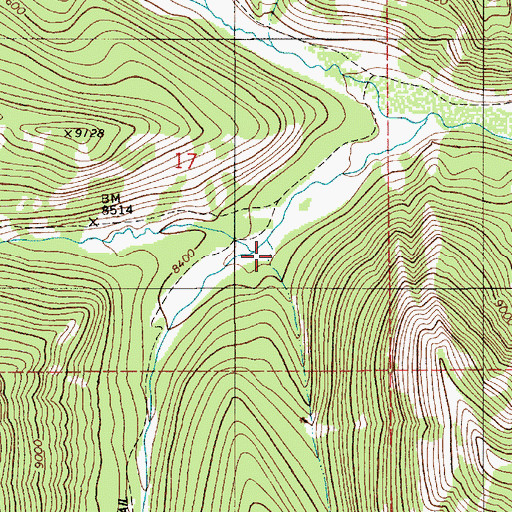 Topographic Map of Lunch Creek, WY